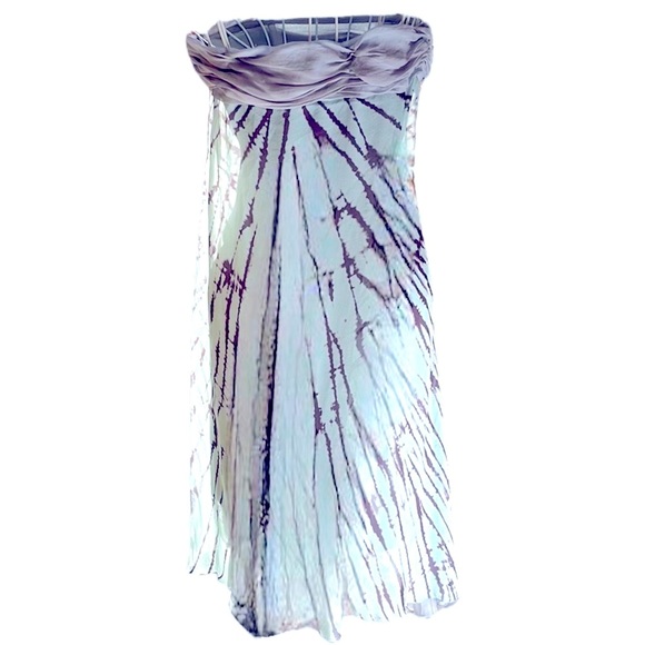 Silk Chiffon Knee Length Gown